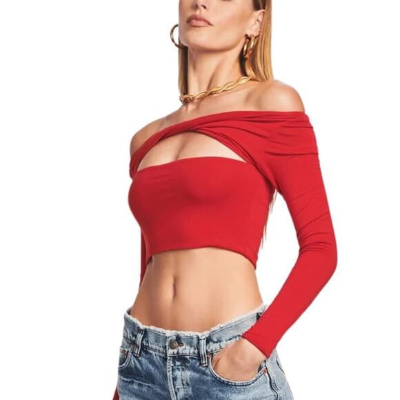 SER.O.YA Ellis Top in Cherry Red NWT Size XS - Picture 4 of 4